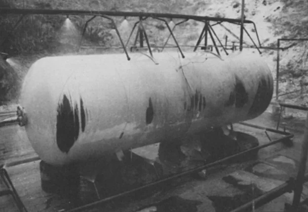 Как проходили испытания водяным орошением резервуаров с СУГ
