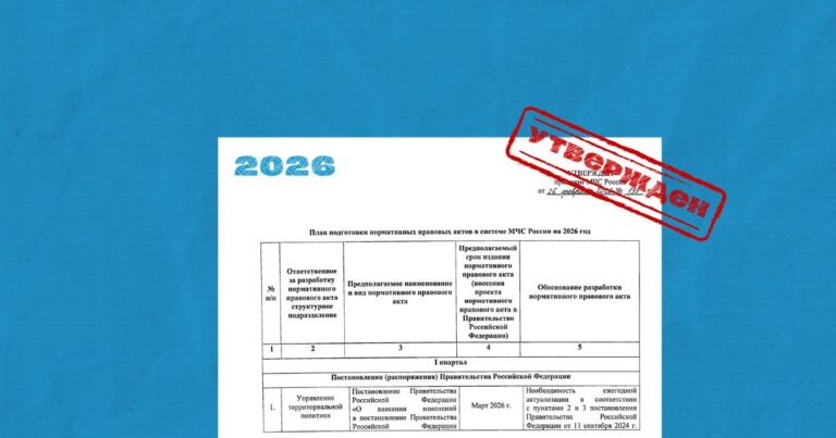 План подготовки нормативных правовых актов в системе МЧС России на 2026 год