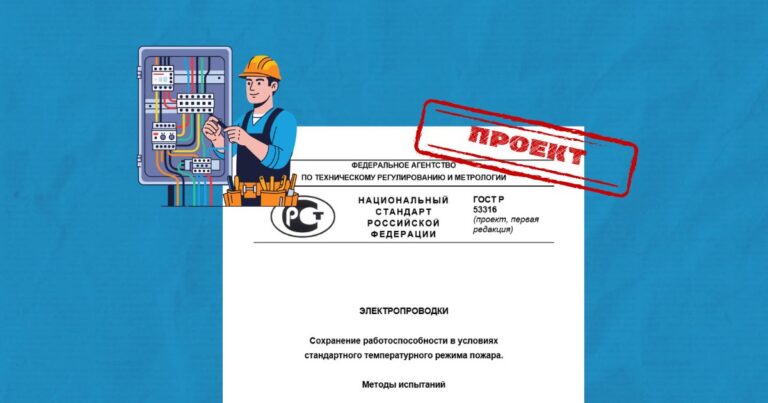 Проект ГОСТ Р 53316 по испытаниям электропроводок на пожаростойкость